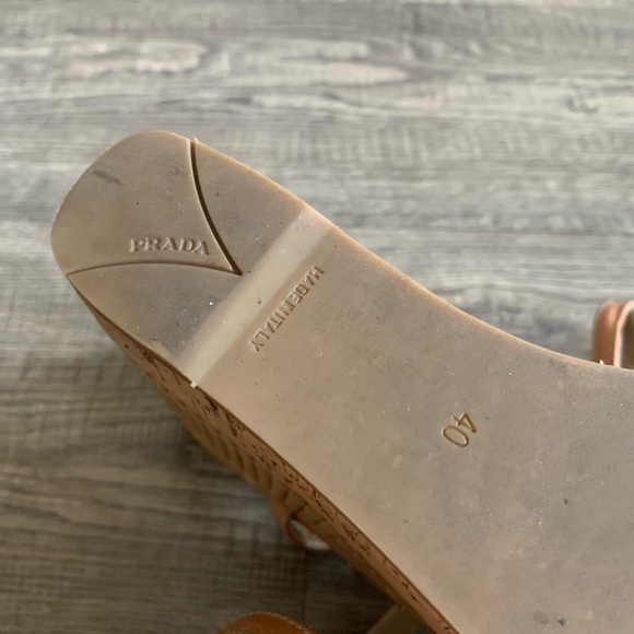 Prada Nude Wedges -  Size 40 Made in  Italy - Picture 7 of 7